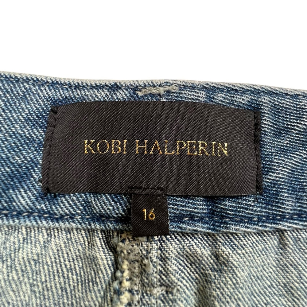 Kobi Halperin Womens 16 Effie Wide Leg Medium Wash High Rise Jeans Slash Pockets - Picture 7 of 9